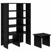 Scarpiera | Mobile per scarpe 2 pz Rovere Nero Legno multistrato
