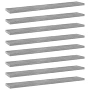 Ripiani Libreria 8 pz Grigio Cemento 60x10x1,5 cm in Truciolato cod mxl 59288
