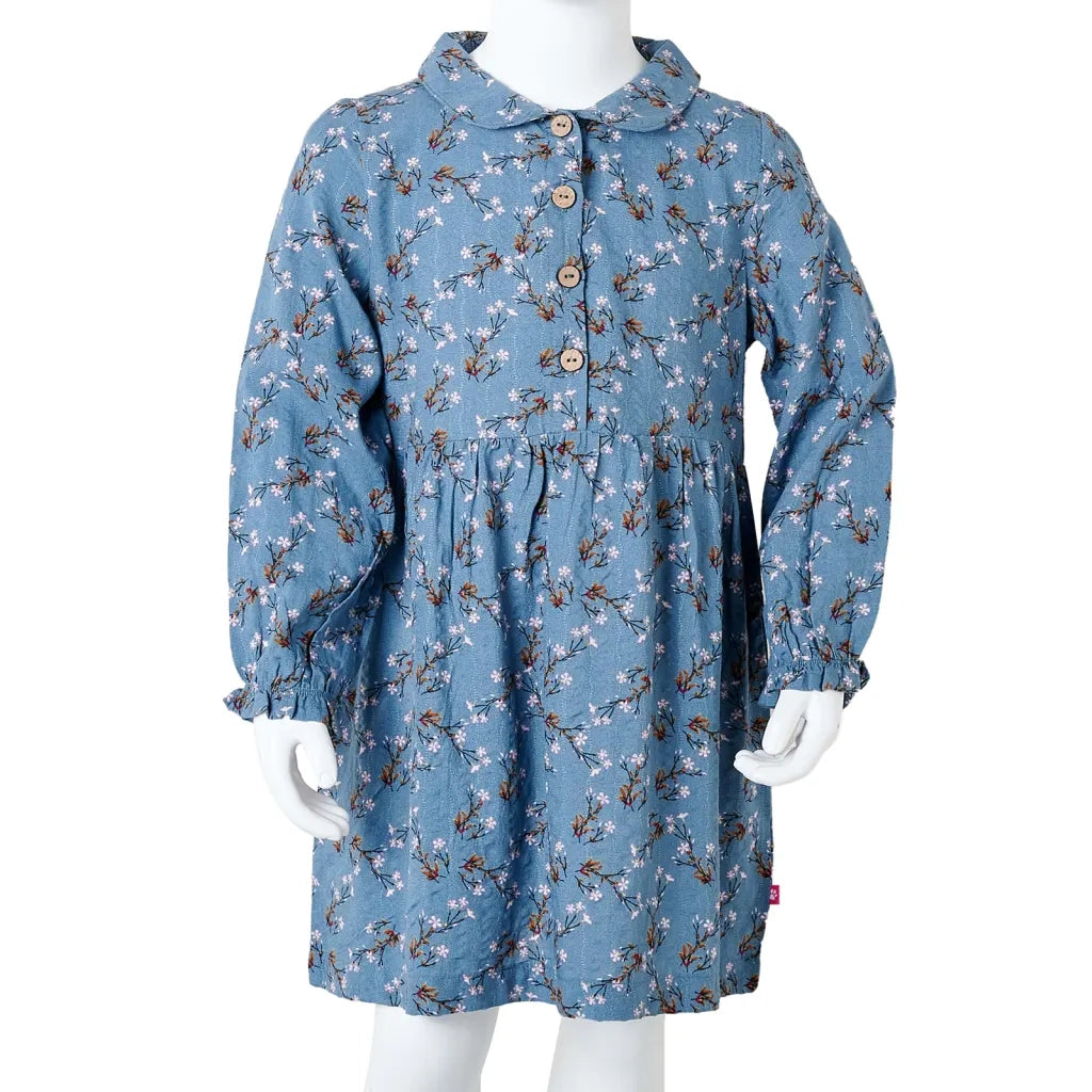 Abito da Bambina a Maniche Lunghe Color Petrolio 128 14352