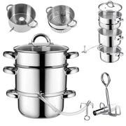 KADAX Spremiagrumi da 5 litri in acciaio inox, a vapore, a induzione e a gas, 3 in 1