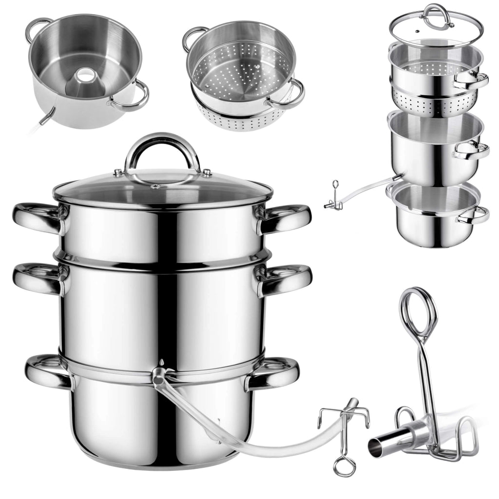 KADAX Spremiagrumi da 5 litri in acciaio inox, a vapore, a induzione e a gas, 3 in 1