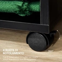 Mobile Appendiabiti con Barra in Alluminio e 2 Ripiani Aperti, in Truciolato, 60x40x128 cm, Nero