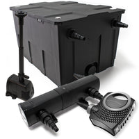 Set: Filtro bio per laghetto 60000l Chiarificatore UVC 18W Pompa 80W Pompa fontana
