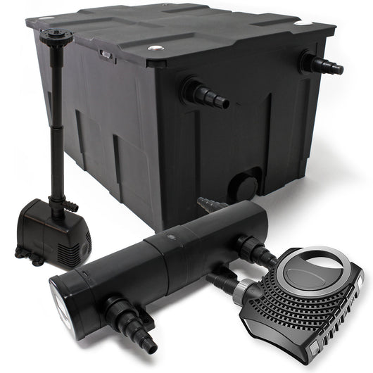 Set: Filtro bio per laghetto 60000l Chiarificatore UVC 18W Pompa 80W Pompa fontana