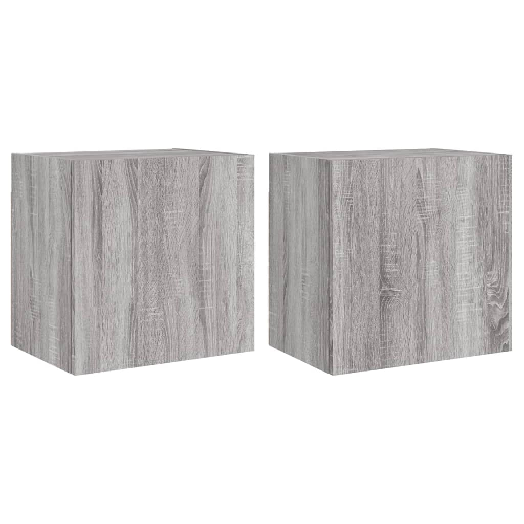 Mobile TV multimediale da parete mensola TV mobile TV credenza per sala da pranzo soggiorno camera da letto 2 pezzi Sonoma 40,5 x 30 x 40 cm legno ingegnerizzato grigio 02_0029029