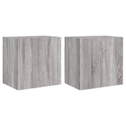 Mobile TV multimediale da parete mensola TV mobile TV credenza per sala da pranzo soggiorno camera da letto 2 pezzi Sonoma 40,5 x 30 x 40 cm legno ingegnerizzato grigio 02_0029029