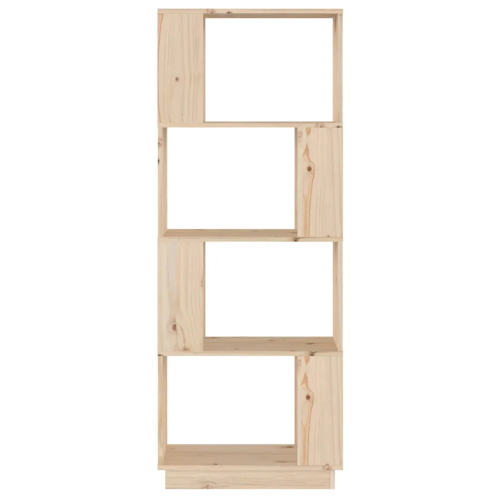 Libreria Divisorio-Scaffale per Libri-Mobile di Stoccaggio 51x25x132 cm in Legno Massello di Pino