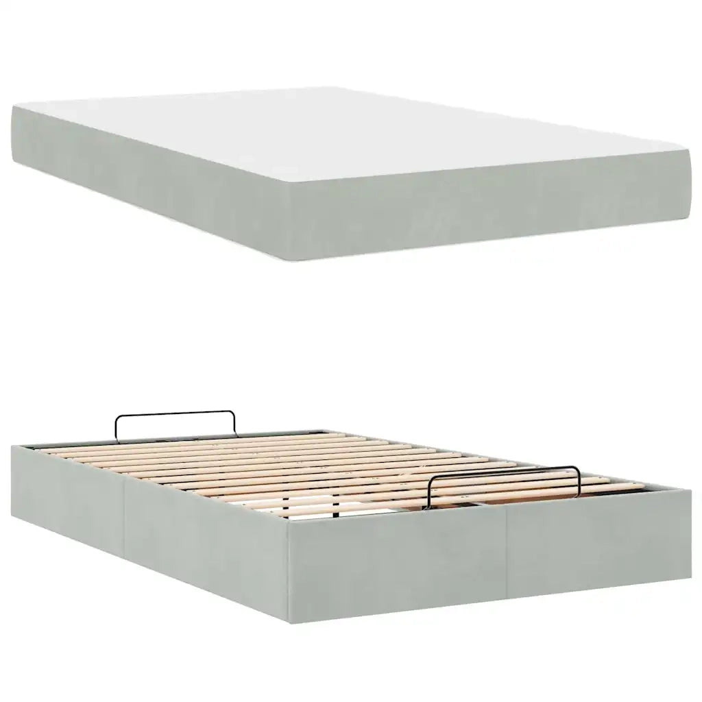 vidaXL Struttura del letto Grigio chiaro 120 x 200 cm Velluto