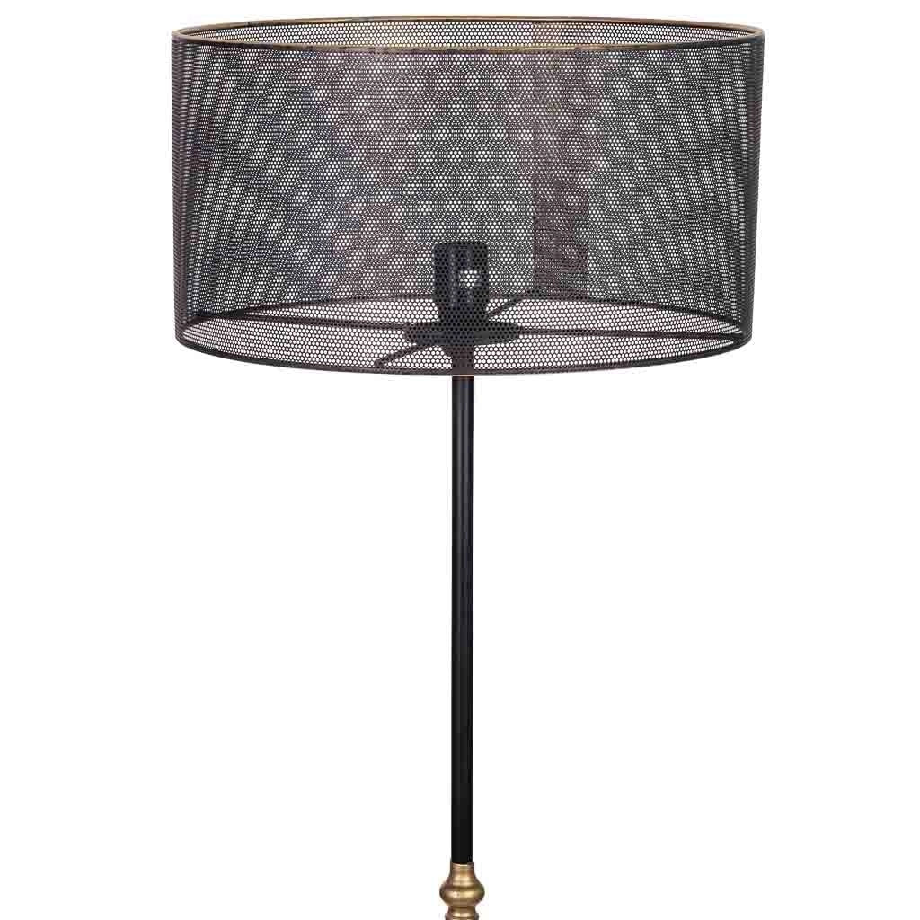 Lampada da terra in metallo nero 39,5x39,5x139/152,5h cm