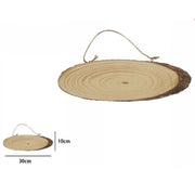 Trade Shop - Disco Legno Naturale Base Tronco Decorativa Ornamento Da Appendere 30x10cm 72103 -