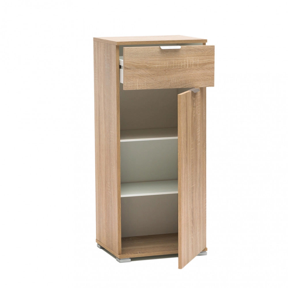 Mobiletto con 1 Anta e 1 Cassetto 45x38x103 h cm in Truciolare bilaminato Naturale