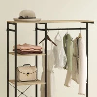 Supporto da Ingresso, Asta per Abiti, Scaffale Scarpe Spazio Archiviazione Rovere