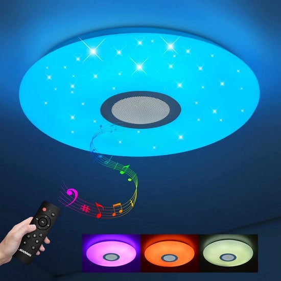 Lampada da soffitto con telecomando e app regolazione colore - 24W/36W - Bluetooth - stella - colore a scelta RGB - caldo bianco/freddo bianco - IP44 impermeabile
