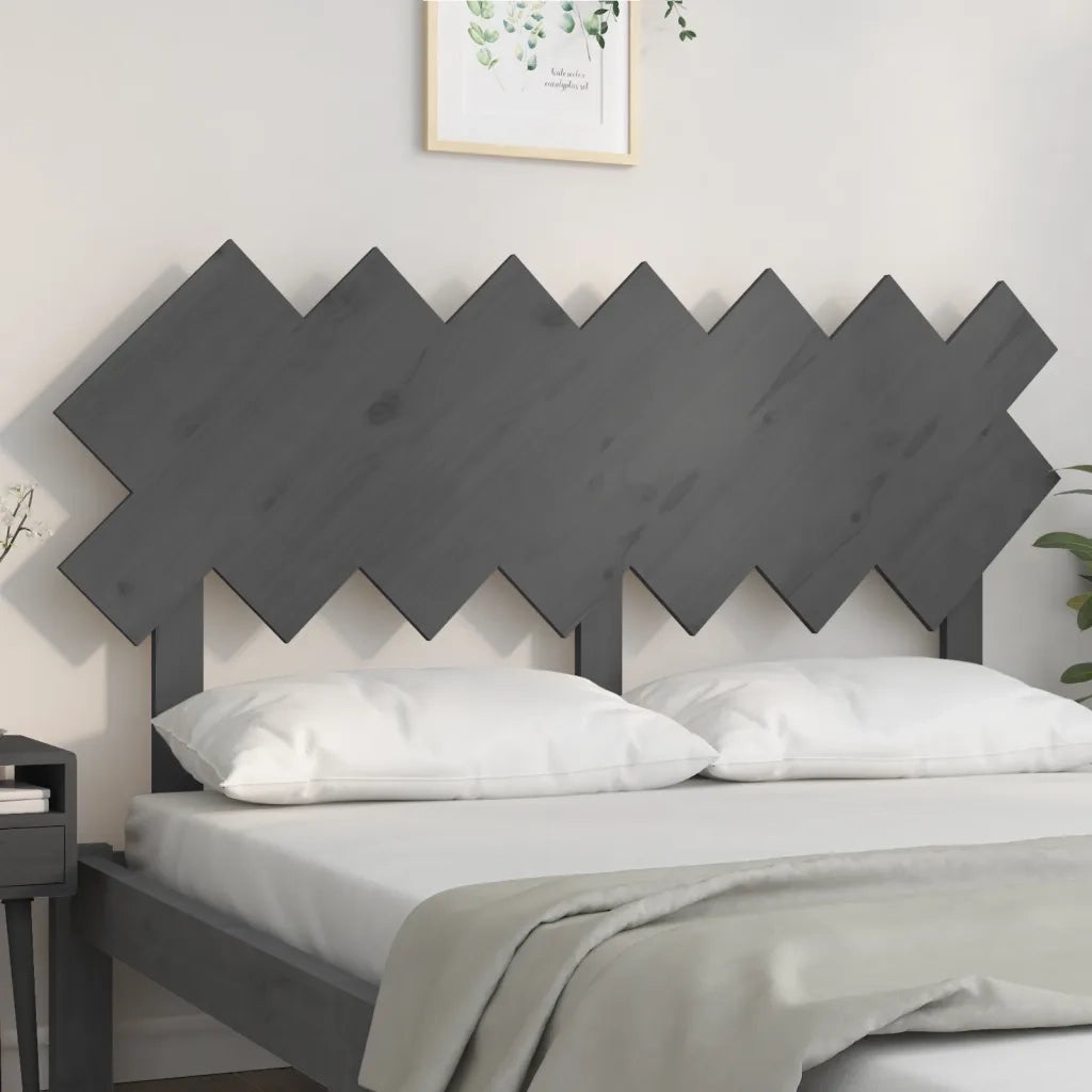 Testiera | Testata per Letto Grigia141x3x80,5cm in Legno Massello di Pino