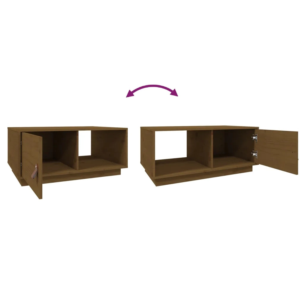 Tavolino da Salotto Miele 80x50x35,5 cm Legno Massello di Pino