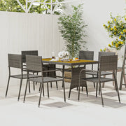 Set da Pranzo per Esterni 7 pz in Polyrattan Grigio 3120103