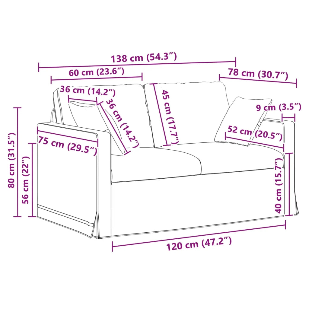Set di divani 2 pcs Crema 138 x 78 x 80 cm Velluto