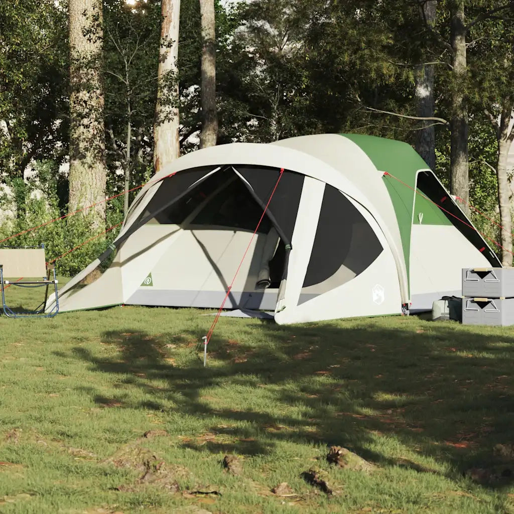 Tenda Familiare a Tunnel per 6 Persone Verde Impermeabile 4009458