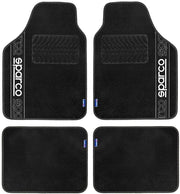 Set 4 tappetini neri per auto Sparco in moquette