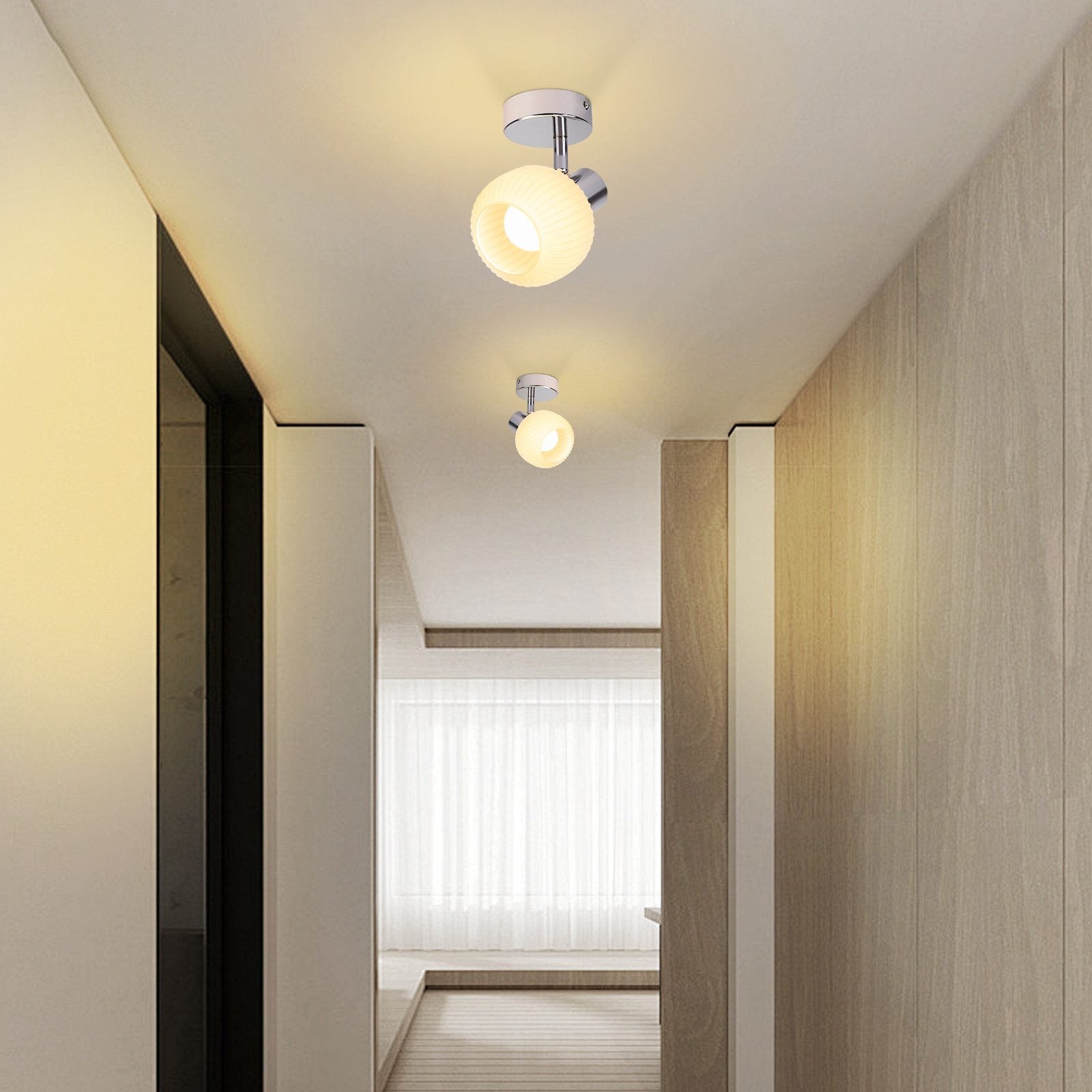 ZMH Faretto da soffitto 1 fiamma vetro design vintage moderno E14 per camera letto