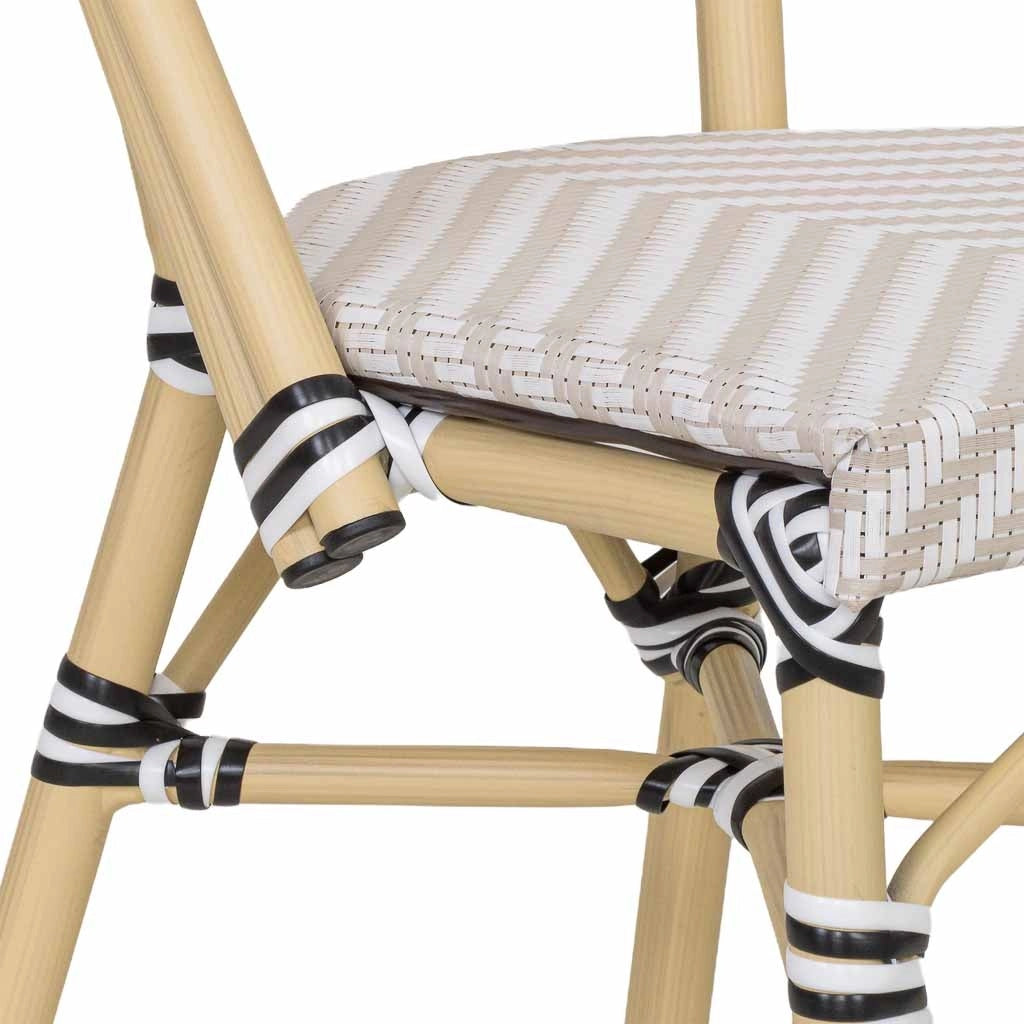 Poltrona in rotin sintetico crema, 46x57x88 cm