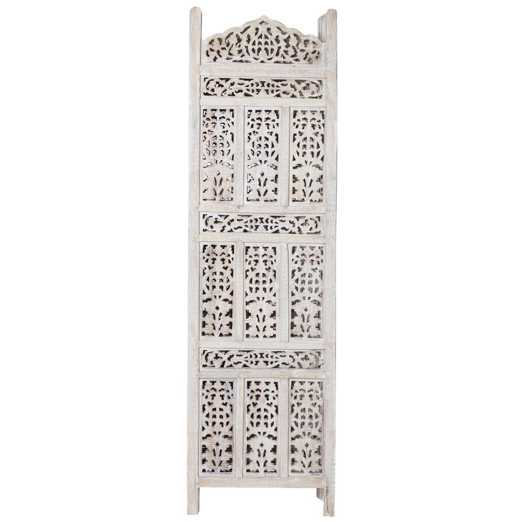 Separè in legno bianco artigianale 50(x4) x 2,5x180h cm