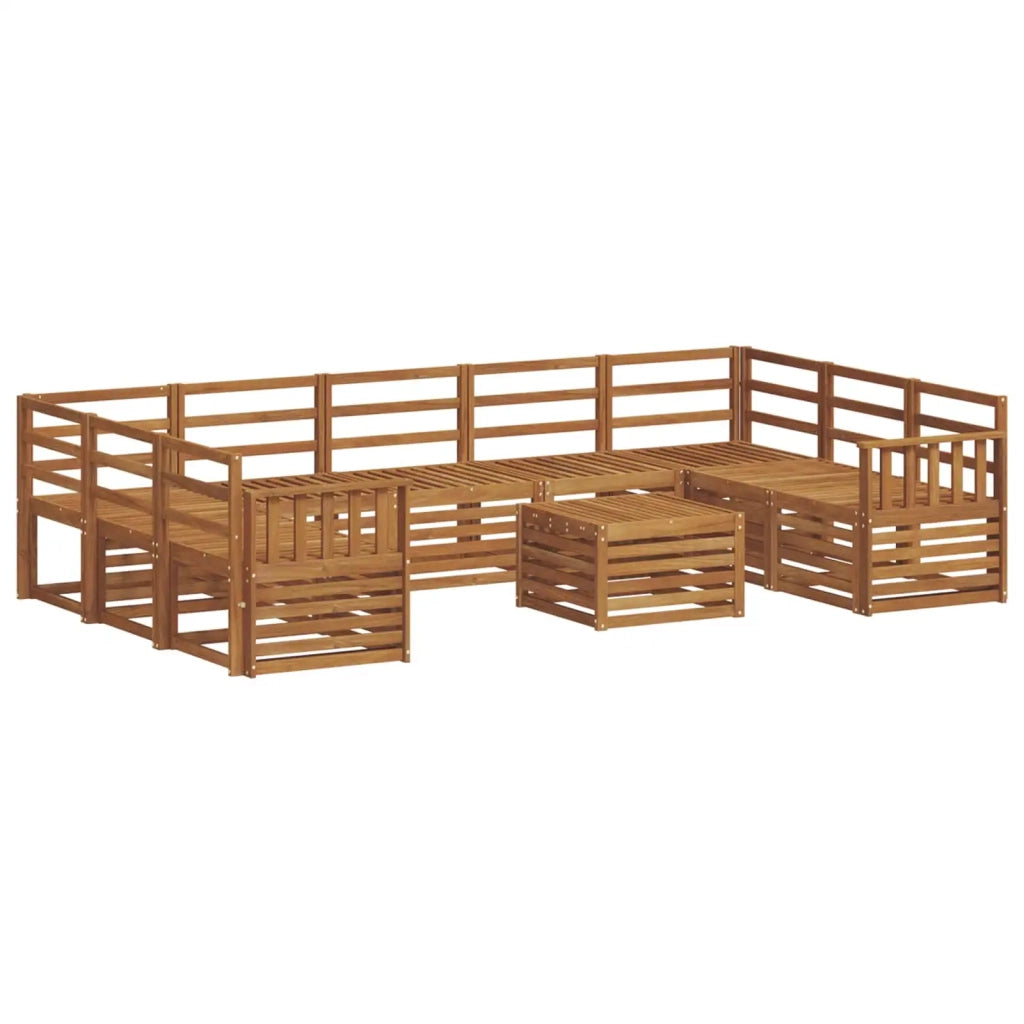 Set divani 10 pcs Naturale Legno di Acacia Massello