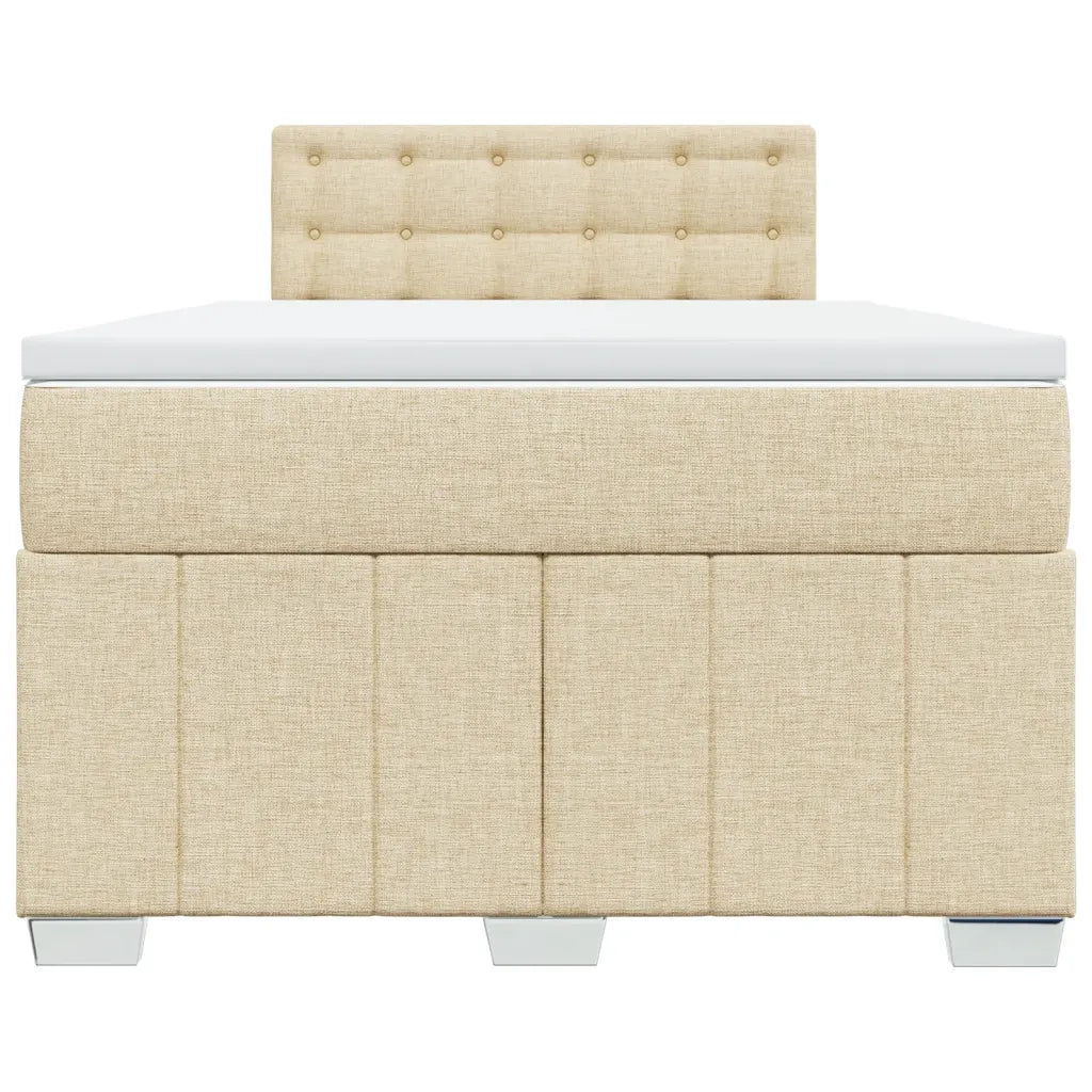 Giroletto a Molle con Materasso Crema 120x190 cm in Tessuto