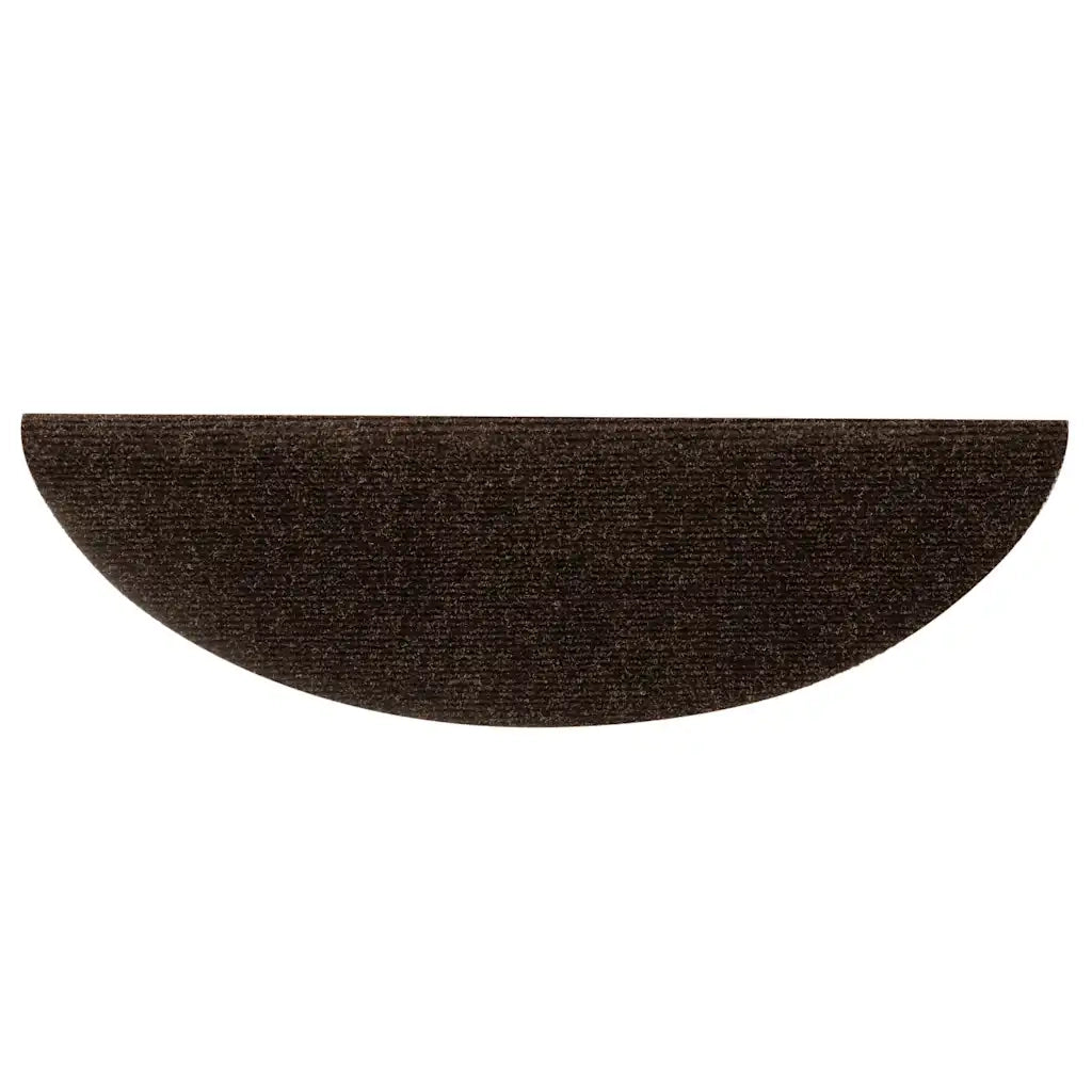 Tappetini per scale autoadesivi 15 pz 56x17x3 cm marrone semicircolari 322350
