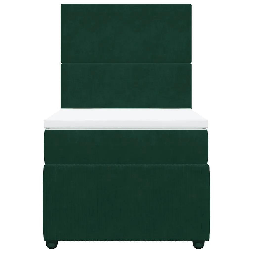 Giroletto a Molle con Materasso Verde Scuro 100x200 cm Velluto