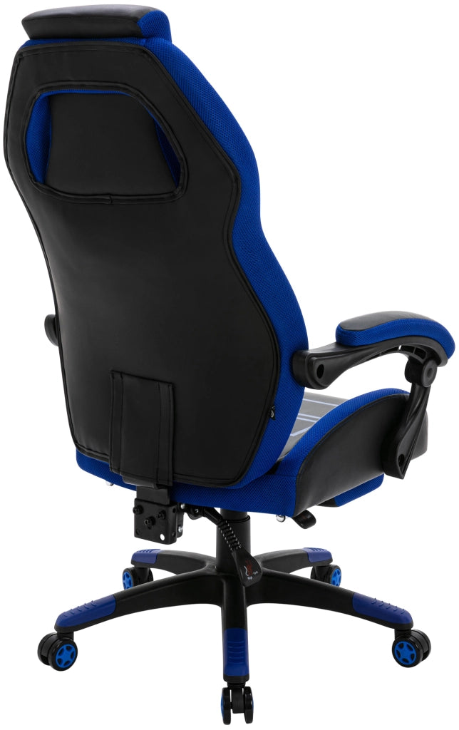 Sedia da ufficio Clovis in similpelle Nero/blu