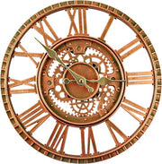 Orologio da muro all'aperto - stile vintage - idoneo per l'esterno - 30 cm - rame rosso - impermeabile