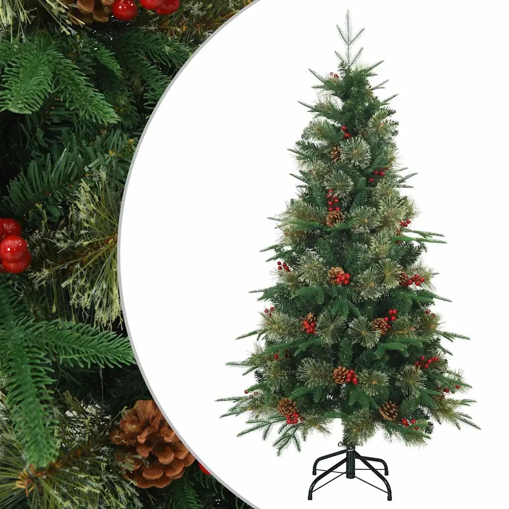 Albero di Natale Artificiale con Rami Pieghevoli Verde 120 cm