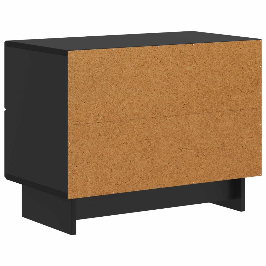 Comodino | Armadio da Notte | Mobiletto da notte Nero 62 x 34,5 x 47,5 cm Legno ingegnerizzato