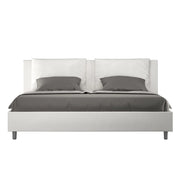 BS COM Letto con rete imbottito 180x210 similpelle bianco