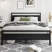 LETTO 120x200 cm in Metallo e MDF Nero con rete a doghe