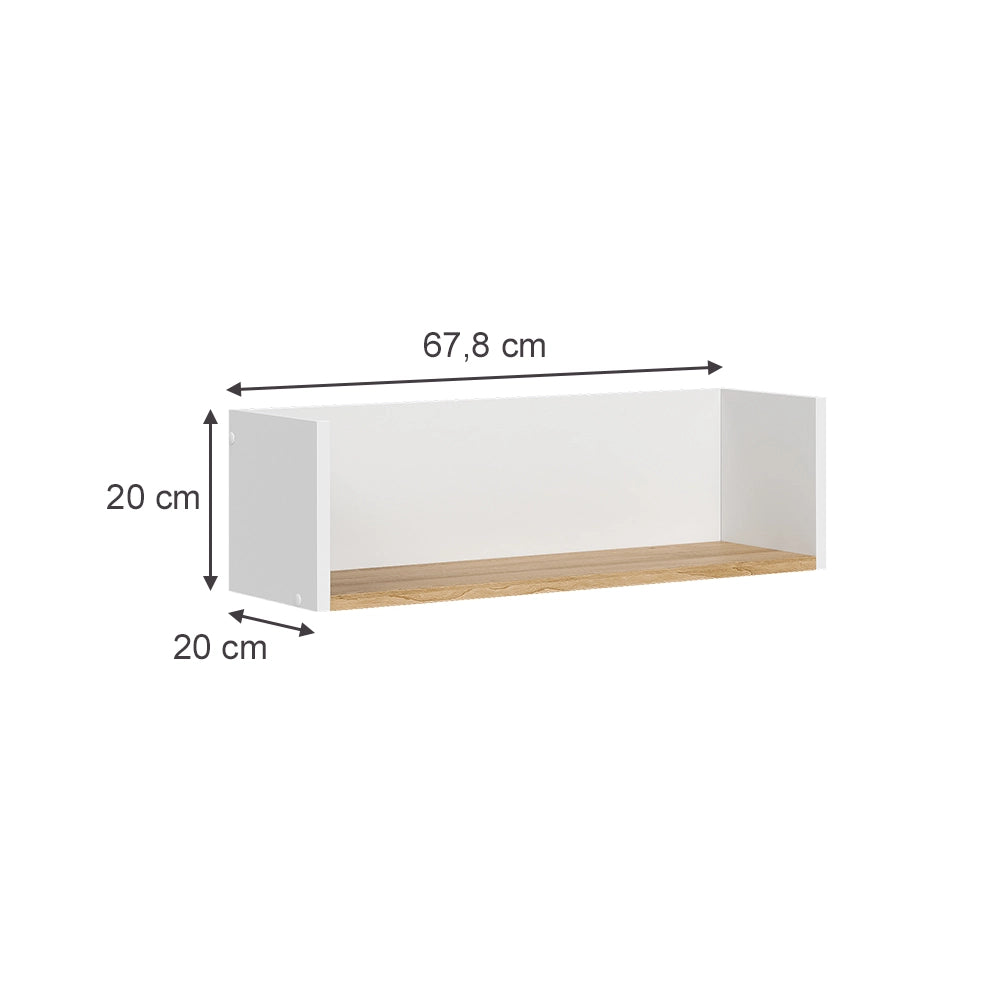 Vicco Libreria da parete Bianco/Artisan 67.8 x 20 cm