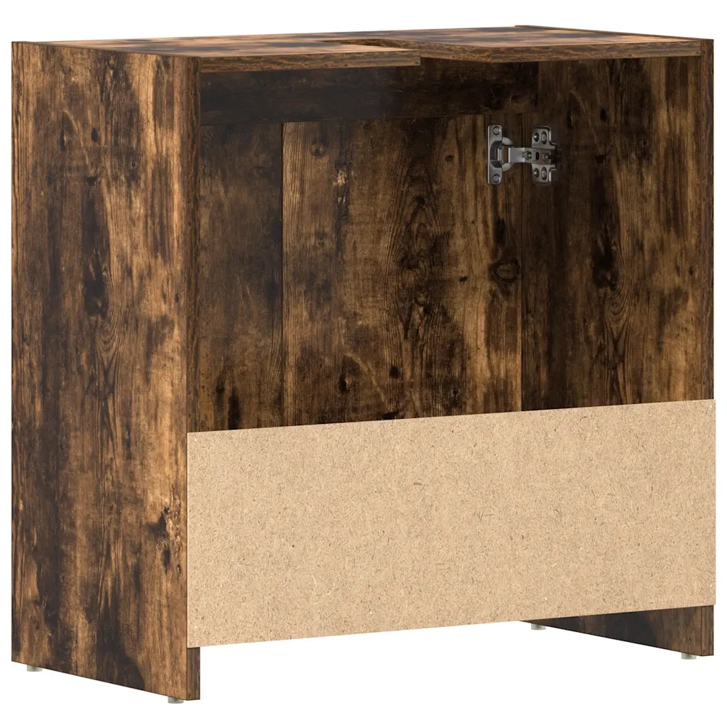 Armadietto Bagno Rovere Fumo 60x33x61 cm in Legno Multistrato