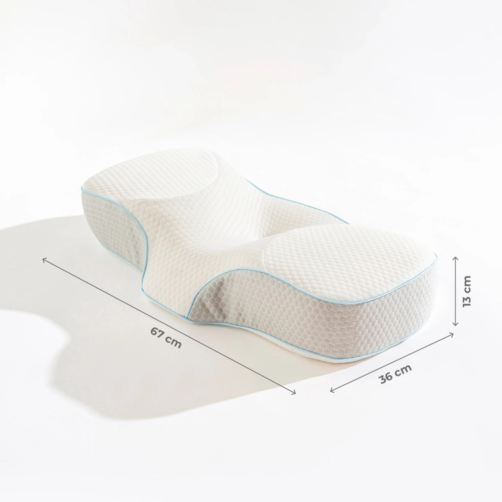 Cuscino Antirussamento Memory Foam Ergonomico 67x36x13 cm – Supporto Cervicale Ortopedico per Dormire su Schiena e Fianco – Federa Traspirante Rimovibile, Ideale per Chi Soffre di Russamento e Dolori Cervicali
