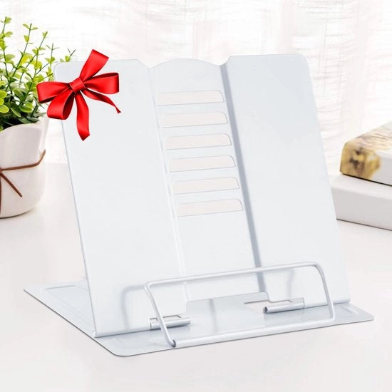 Sostegno per Libri Leggero - Regolabile - Robusto e Stabile - Adatto per Libri di Cucina/Tabelette - Progettato ergonomicamente - Acciaio Inossidabile - Supporto per Libri