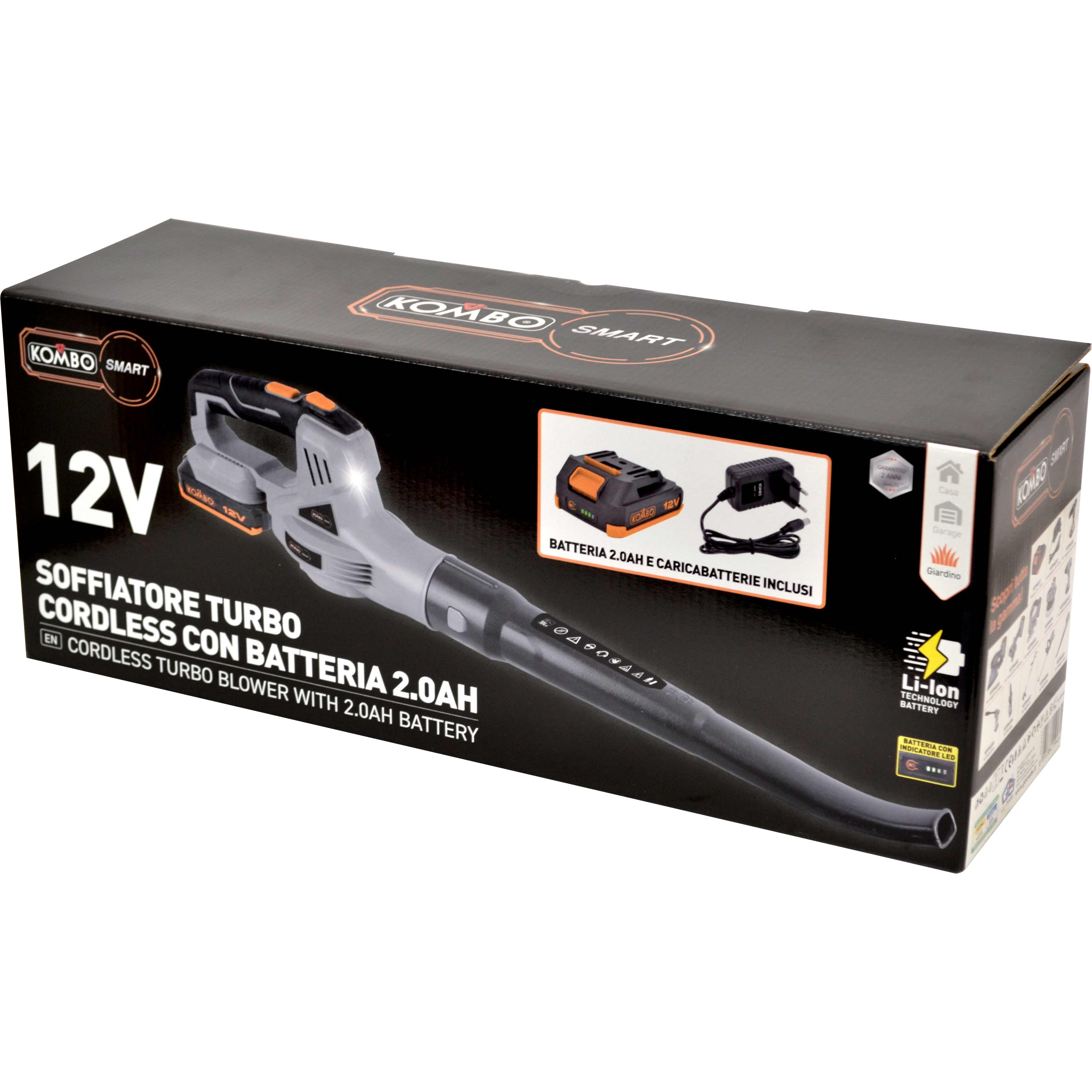 KIT TURBO SOFFIATORE KOMBO SMART 12V 2.0AH – Potenza compatta per una pulizia perfetta