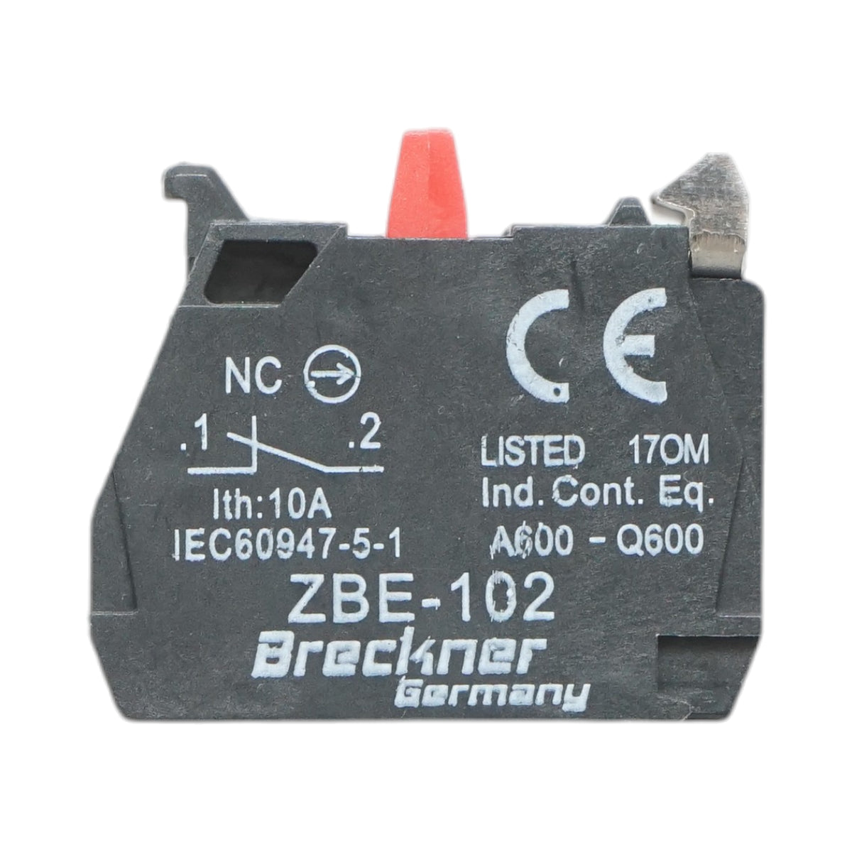 Blocco contatti ausiliari 1NC, 24V/10A 22mm LAY5 Breckner Germany