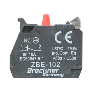 Blocco contatti ausiliari 1NC, 24V/10A 22mm LAY5 Breckner Germany