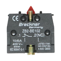 Blocco contatti ausiliari 1NC, 400V/10A 22mm LAY5 Breckner Germany