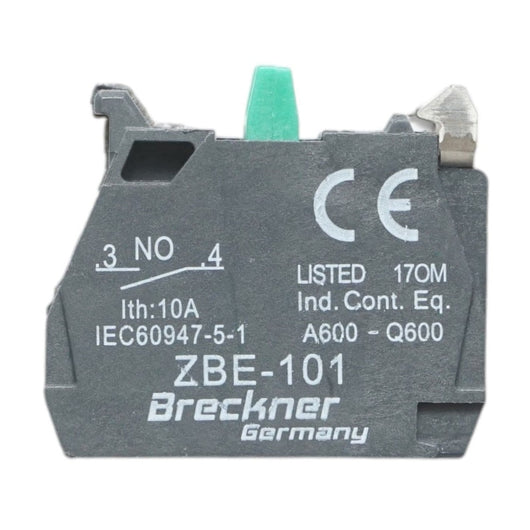 Blocco contatti ausiliari 1NO, 24V/10A 22mm LAY5 Breckner Germany