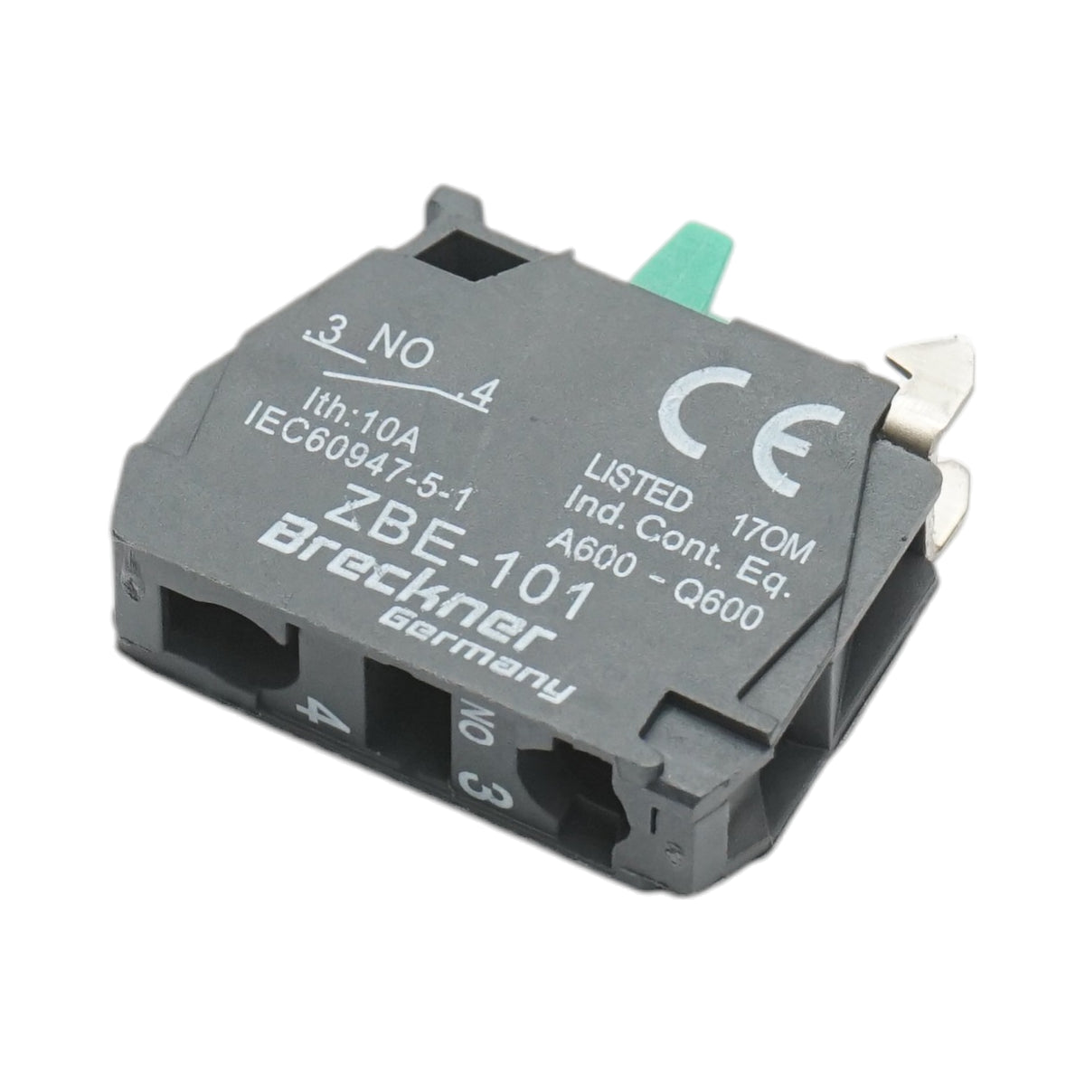 Blocco contatti ausiliari 1NO, 24V/10A 22mm LAY5 Breckner Germany