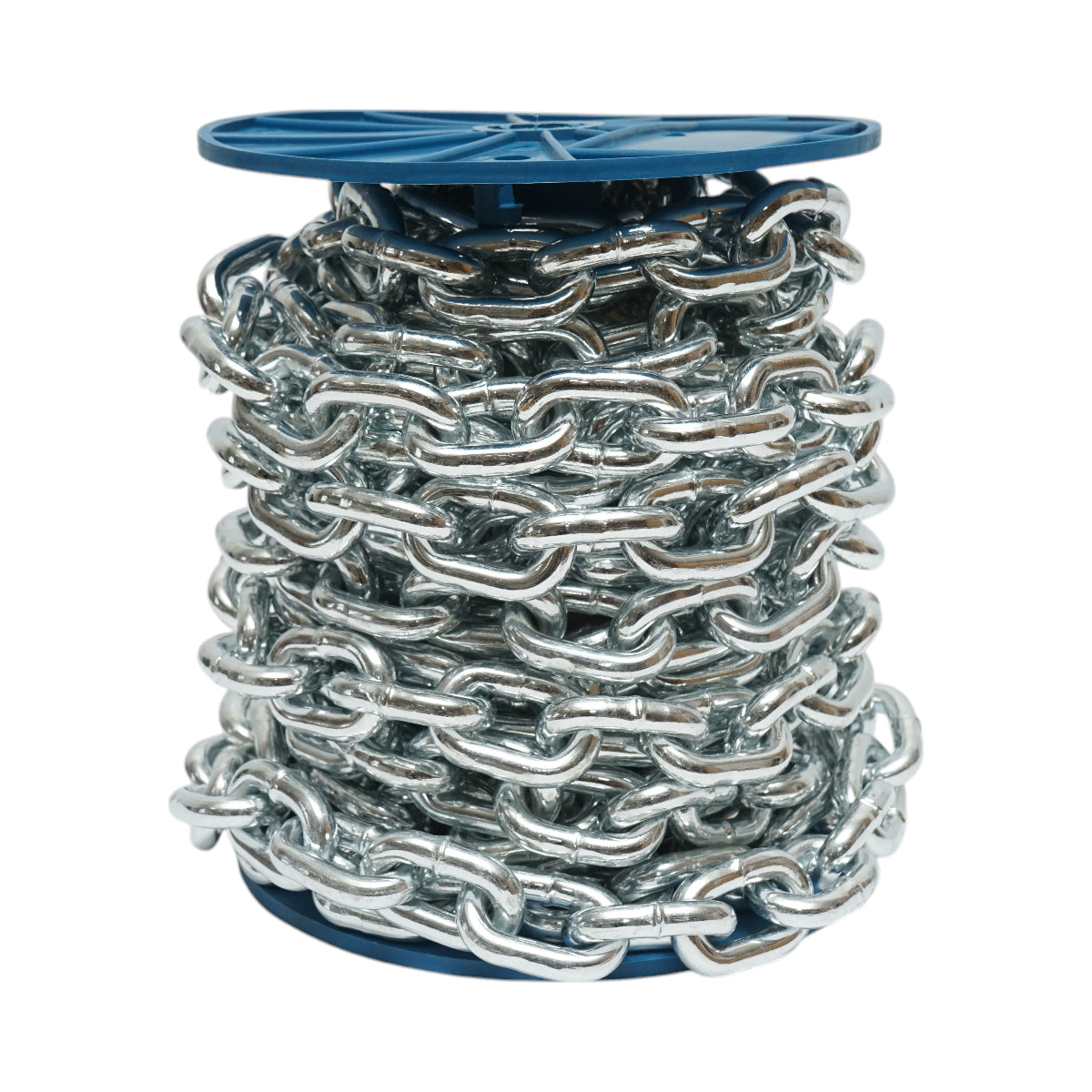 Catena elettrozincata 10x28,5x33,5mm DIN766 10m/rotolo tamburo di plastica