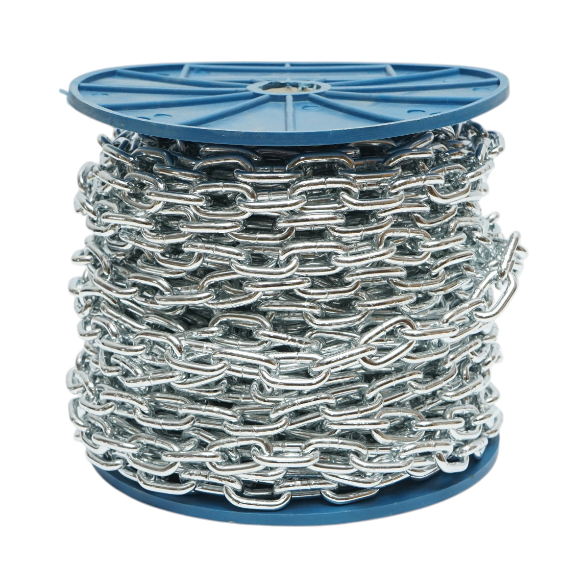 Catena elettrozincata 4,7x19x17mm DIN5685A 30m/rotolo tamburo di plastica