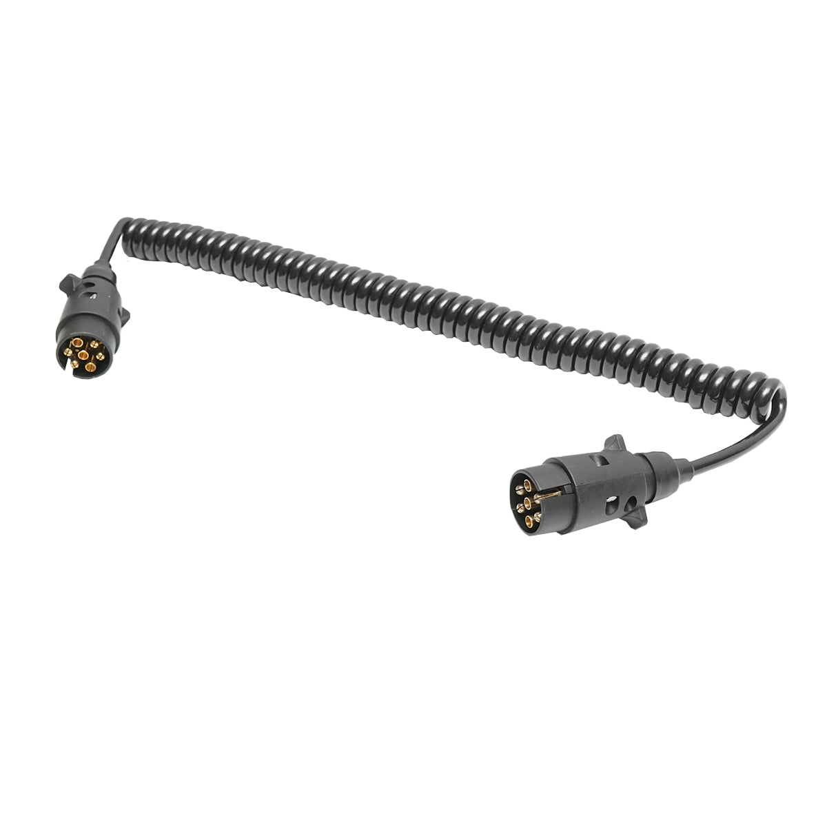 Cavo a spirale da 2,5 m con 2 spine maschio, 7 pin per presa rimorchio auto Breckner Germany