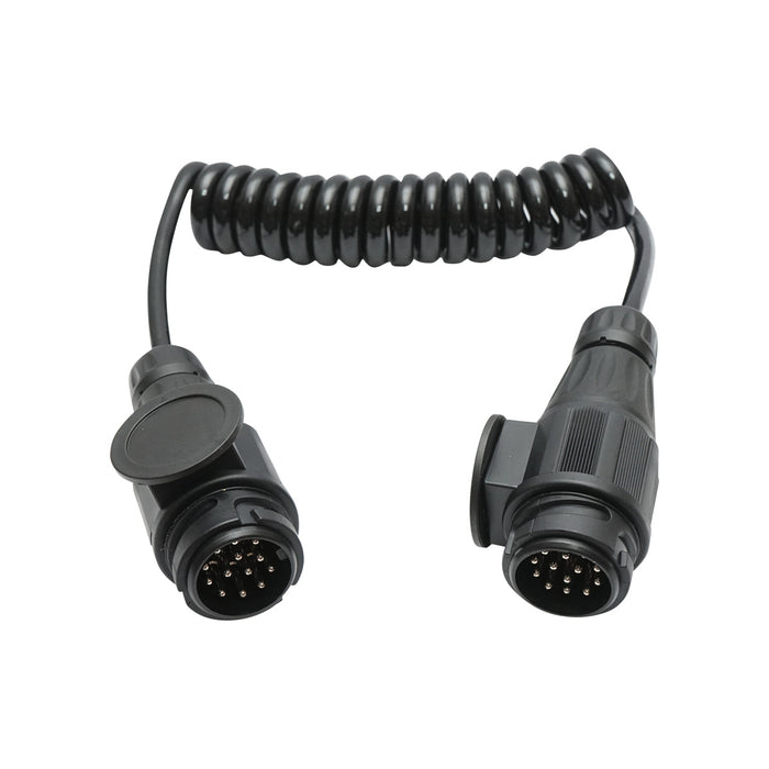 Cavo a spirale per rimorchio da 2,2 m con 2 spine maschio a 13 pin, 8 fili Breckner Germany
